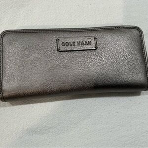 Cole Haan leather Wallet. Pewter color